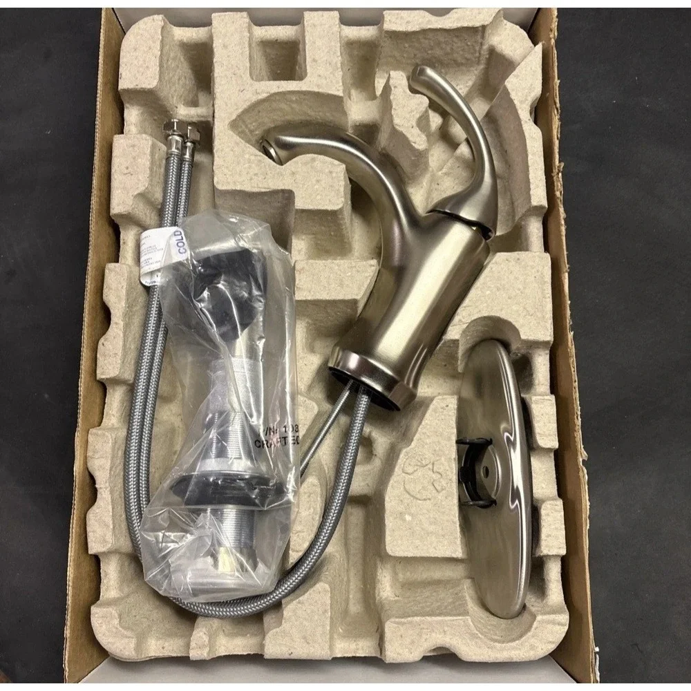 Kohler Forte Single Handle Mid-Arc Bathroom Faucet In Vibrant Brushed Nickel